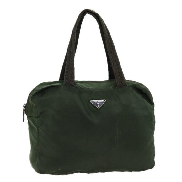 PRADA Hand Bag Nylon Khaki Auth ac2986 - Picture 1 of 16